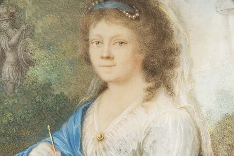 Miniaturmalerei mit einem Porträt Amalie von Imhoffs