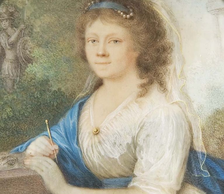 Miniaturmalerei mit einem Porträt Amalie von Imhoffs