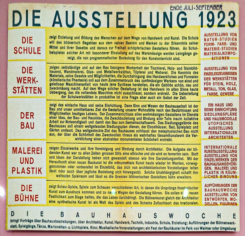 Oskar Schlemmer, Werbeblatt zur Bauhaus-Ausstellung 1923