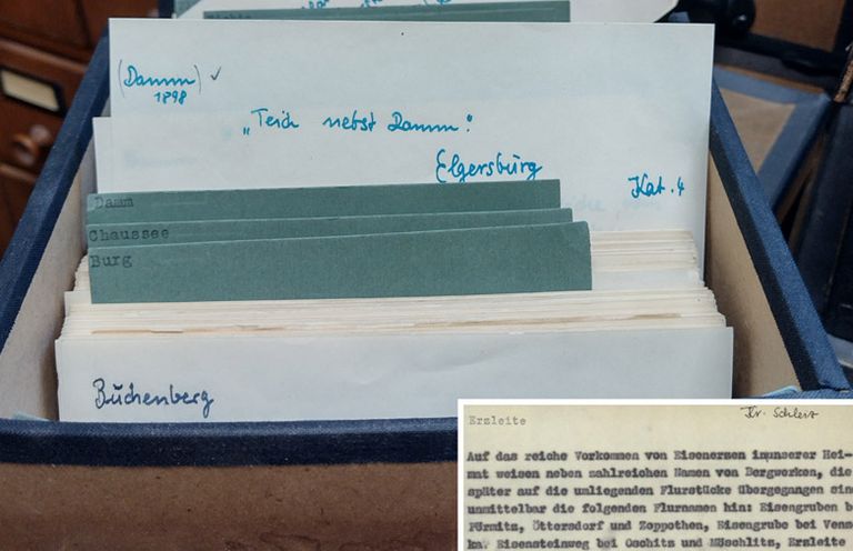 Flurnamen-Belegzettel aus dem Thüringischen Flurnamenarchiv