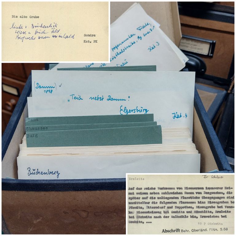 Flurnamen-Belegzettel aus dem Thüringischen Flurnamenarchiv