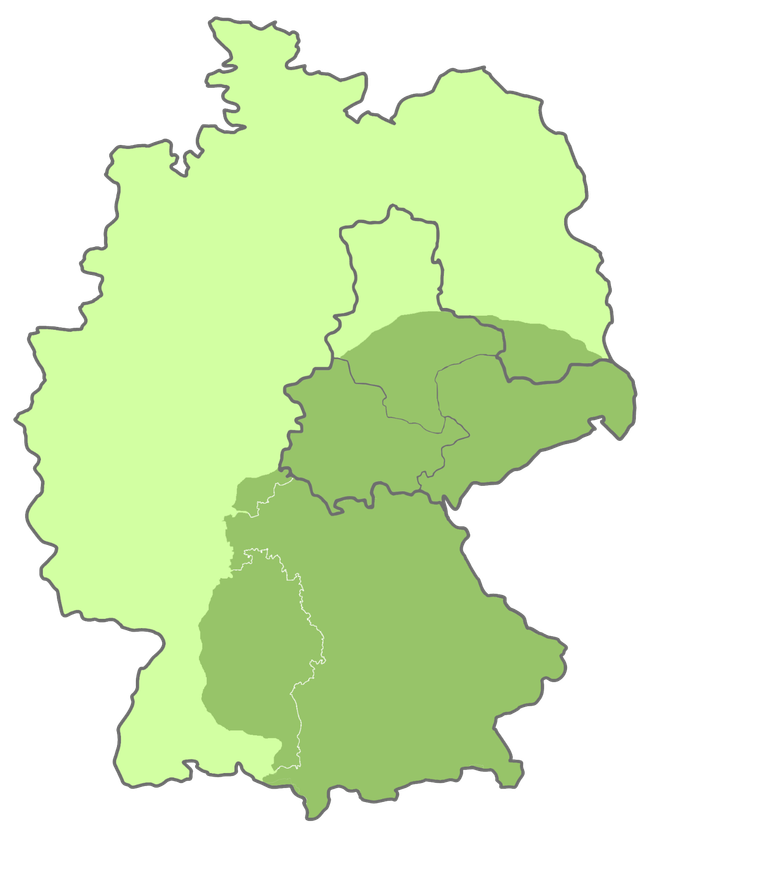 Verbreitung des französischen und deutschen Kartenbilds innerhalb Deutschlands