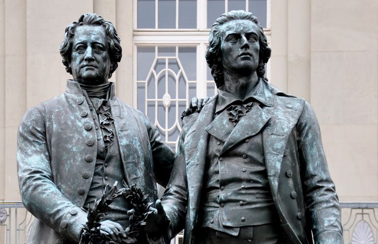 Goethe und Schiller Denkmal in Weimar