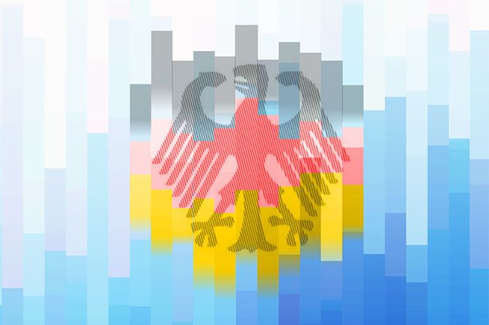Ein schwarz-rot-goldener Bundesadler auf der Titelseite der MIDEM-Studie (Ausschnitt)